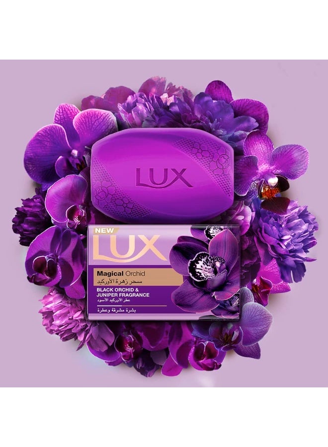 لوكس صابون لوكس الصلب لبشرة متألقة وعطرة، برائحة الأوركيد السحرية، مع عبير الأوركيد الأسود والعرعر، 120 غرام، بنفسجي - 4 قطع - Image 5